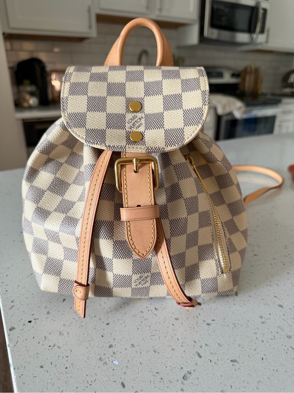 Like New - LOUIS VUITTON Damier Azur BB Backpack